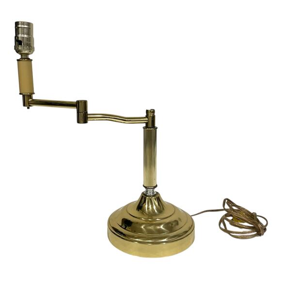 Vintage Swing Arm Brass 13” Table Desk Lamp Underwriters Laboratories - Picture 8 of 11